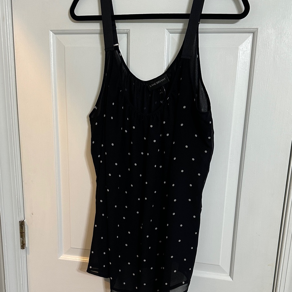 Lane Bryant Black and White Polka Dot Top
